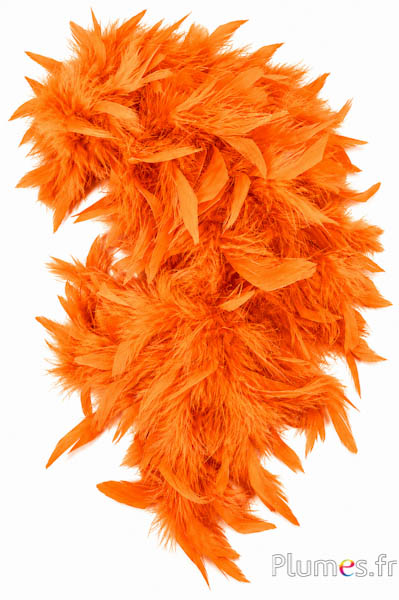 Boa piume di gallo - 10 cm - arancioni 